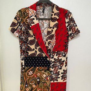 Zara Women’s Blazer Dress Multicolor Patchwork